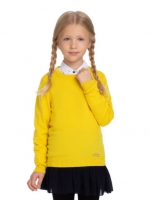 18SWURN-008 Джемпер детский с круглым воротом серия Merino Wool Seamless, желтый р.116-122